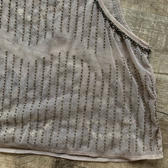 Beaded Tan Crop Top - Picture 7 of 8